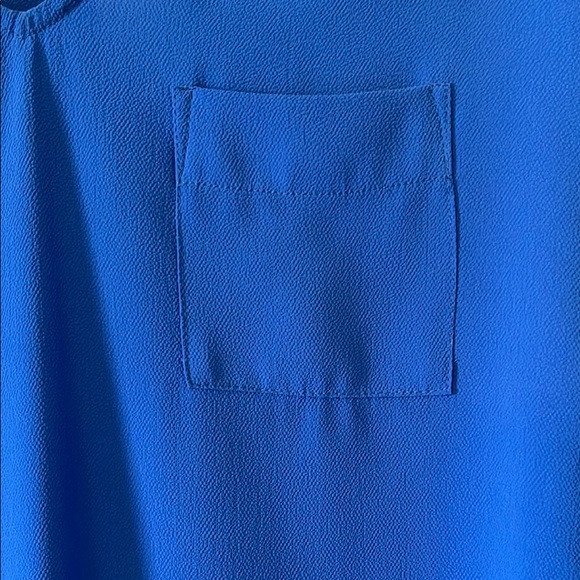 Love Riche Blue Blouse with V-neck and Relaxed Fit - Picture 3 of 8